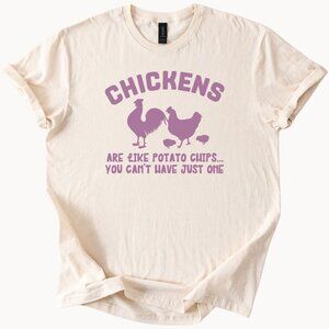 Funny Chicken Potato Chips TShirt Farm Animal Tee
